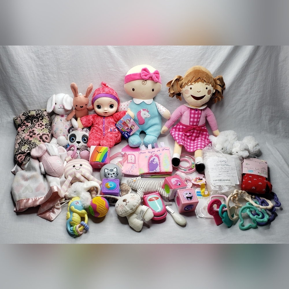 Baby Pink Girl Large Bundle Nursing Toys Stroller Net Blankies Others